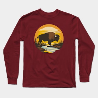 Yellowstone Bison Herd Long Sleeve T-Shirt